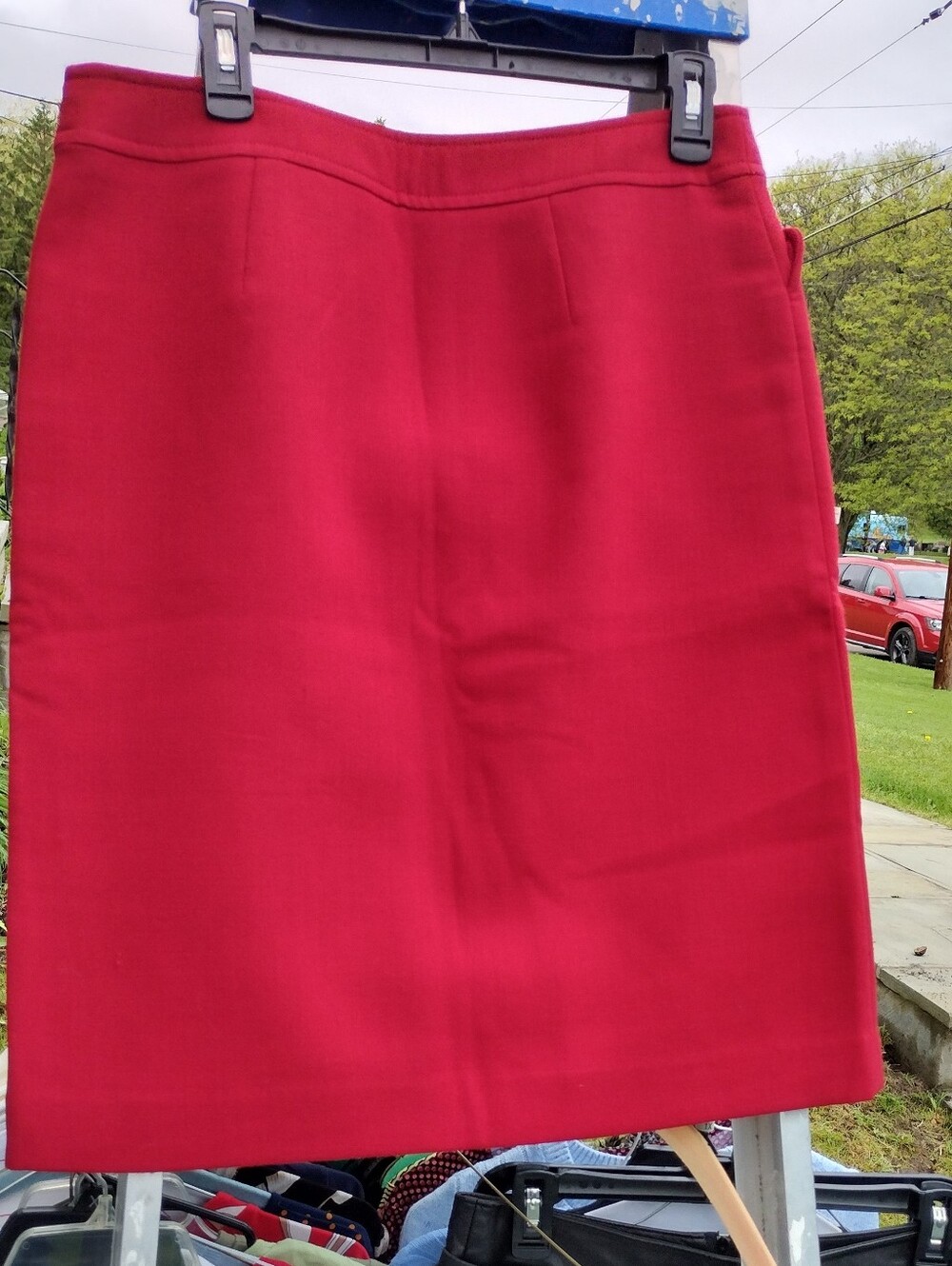 Fully Lined Wool Blend Skirt With Deep Pockets